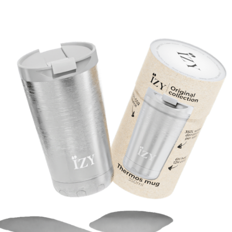 Izy Mugs Thermosbeker Silver