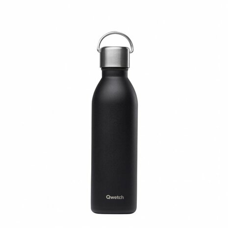 GreenPicnic - Insulated stainless steel active bottle Matt Black 600ml van Qwetch 