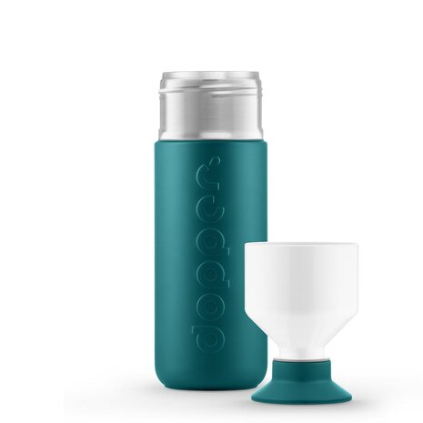 Dopper thermosfles met drinkbeker in green lagoon kleur