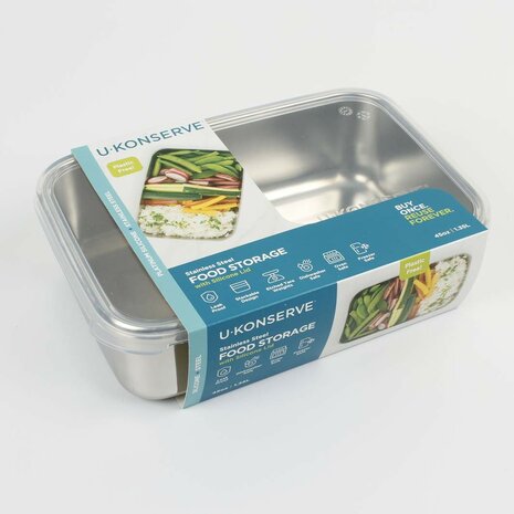 U-Konserve rectangle container with silicone lid, Greenpicnic