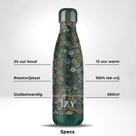 GreenPicnic - Thermosfles PIP Studio Tutti I Fiori print van Izy bottles