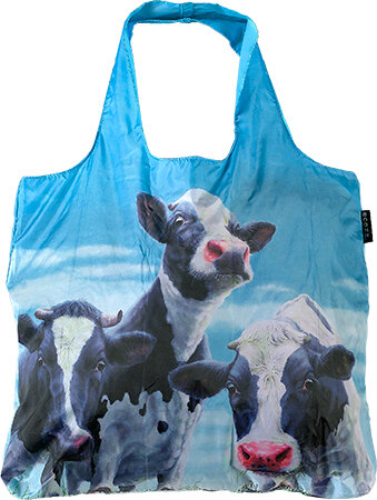 Ecozz Dinnertime opvouwbare r-pet tas met koeien print