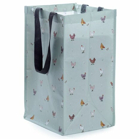 Losse tas van recycle set met kippen print