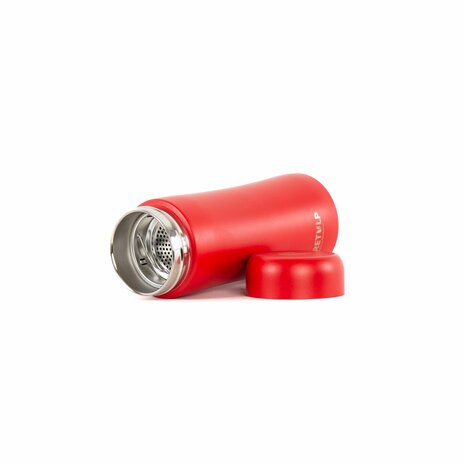 Dubbelwandige theebeker in Rood RVS van Retulp bij Greenpicnic