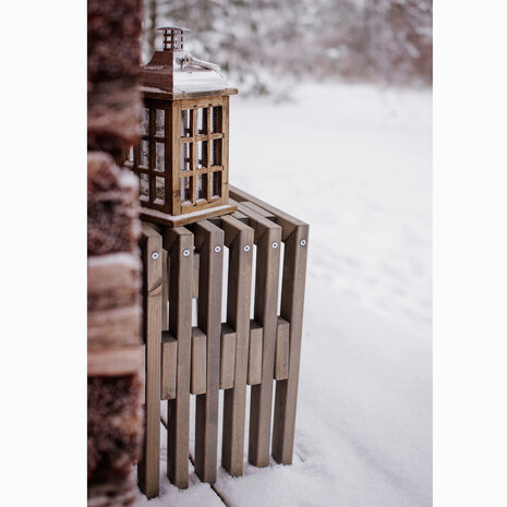 Zijkant Ecofurn Ecobench, duurzaam tuinmeubel
