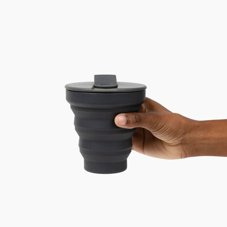 Hunu Collapsible Silicone Cup 355ml Charcoal Grey