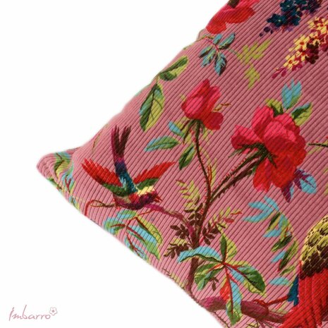 Roze ribfluweel kussen van Imbarro paradise