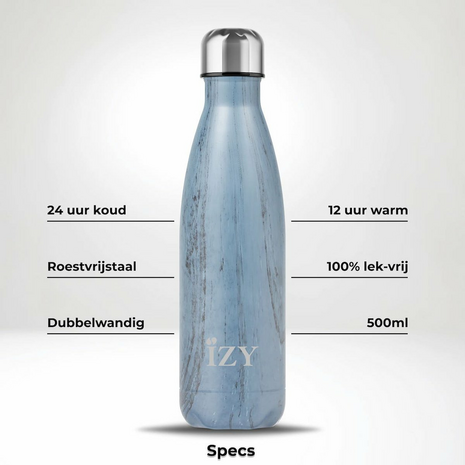 Izy Bottles thermo bottle design blue specificaties