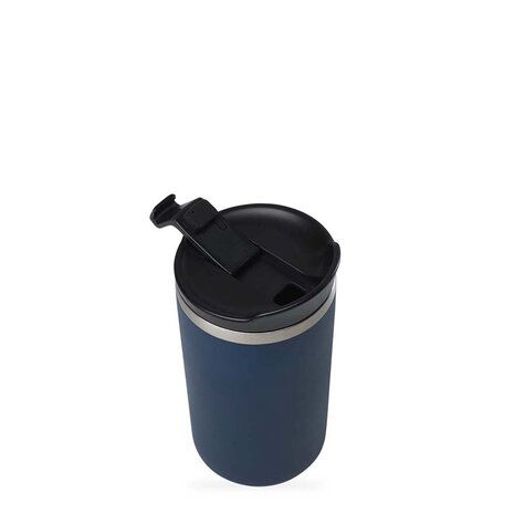 Qwetch Coffee to go beker van donkerblauw roestvrij staal