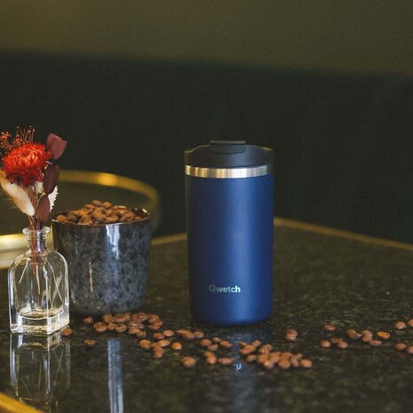 Qwetch Travel Mug Granite Blue, RVS Thermosbeker Greenpicnic