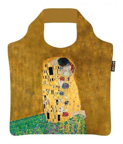 Opvouwbare tas van rPet met de kus van Gustav Klimt