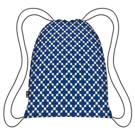 Ecozz opvouwbare rugzak van gerecycled plastic blue squares