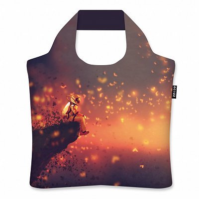 Ecoshopper met rits met Astronaut print