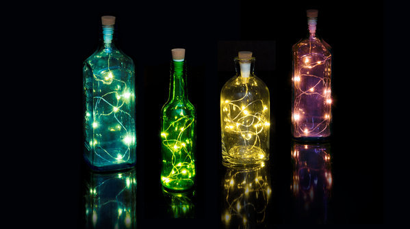 String bottle light in flessen