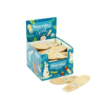 Bambu sporks van bamboehout Display