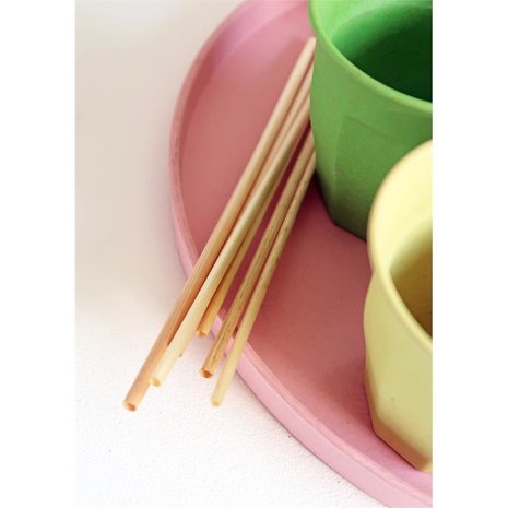 Zuperzozial Wheat STraws, bio rietje met bamboe servies