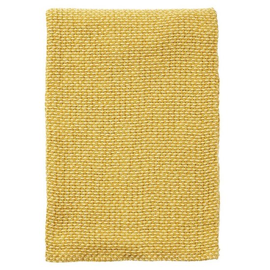 Klippan Basket Yellow, deken of plaid van organic cotton