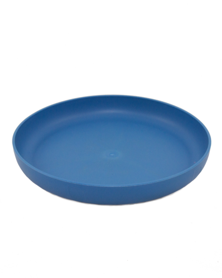 Ajaa teller blue, blauw bioplastic bordje voor op de camping of thuis, verkrijgbaar bij verkooppunt GreenPicnic