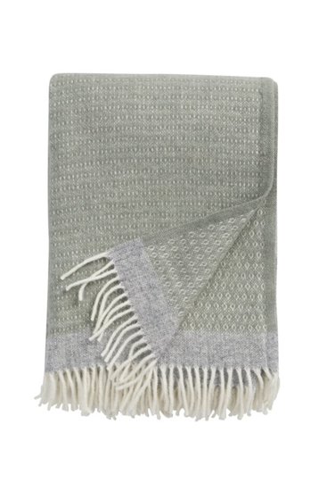 Klippan Harald Plane Green/Grey deken van Ecowol Greenpicnic