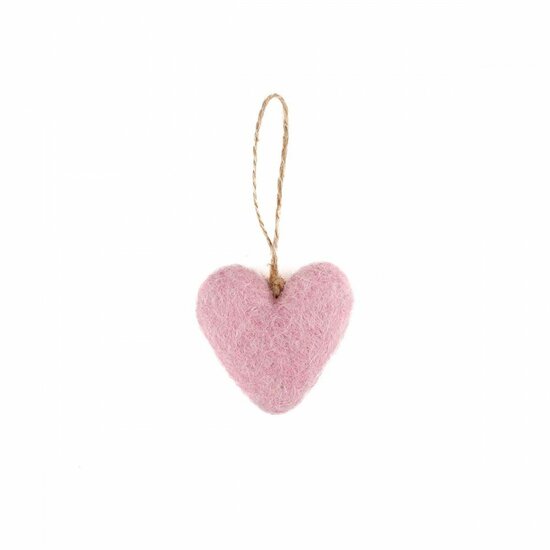 Roze vilten hartjes hanger Greenpicnic