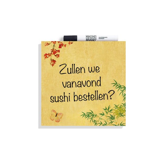 Beschreven Inspiration Wisdom Tile, uitwisbaar kartonnen tegeltje Japanese Blossom