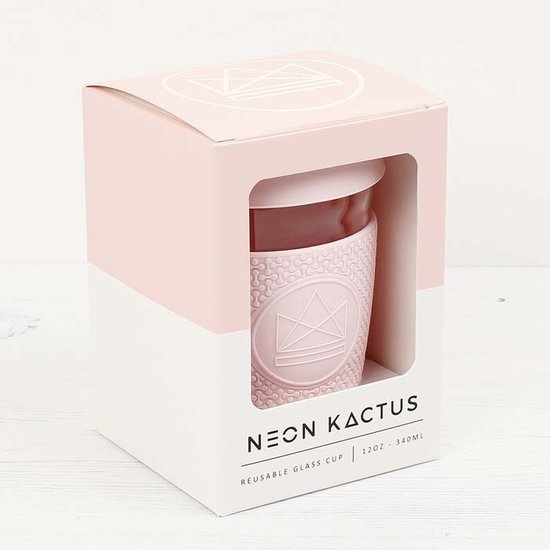 Neon Kactus duurzame glazen Coffee to go Cup bij GreenPicnic