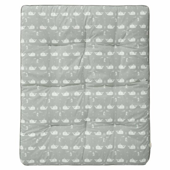 Fresk boxkleed van biologisch katoen Whale Dawn Grey, ecogift webshop GreenPicnic