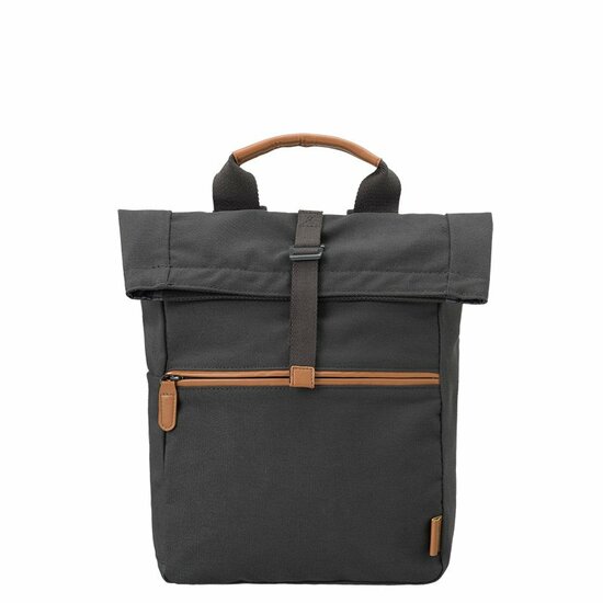 Webshop GreenPicnic - Zwarte uni rugzak van gerecycled katoen, Fresk Backpack Dark Shadow