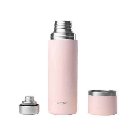 Qwetch thermosfles met drinkbeker dop in roze