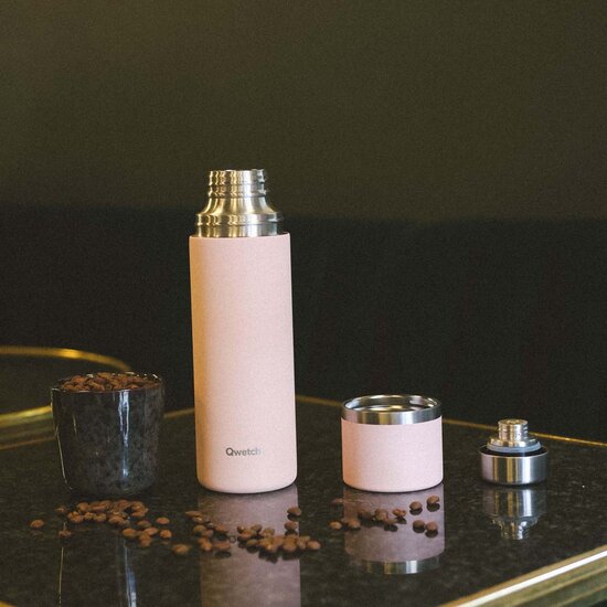 Qwetch thermosfles met drinkbeker dop in roze