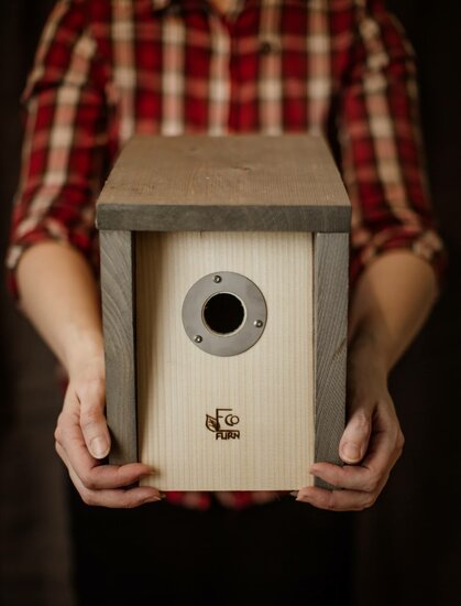 Ecofurn birdhouse grey, vogelhuisje FSC hout