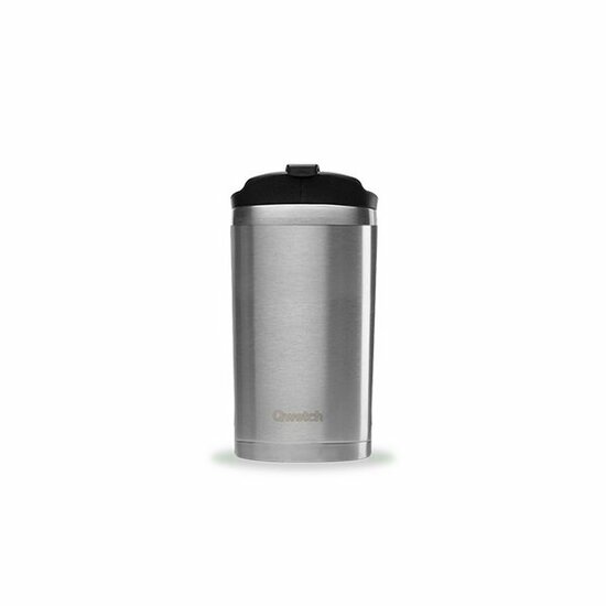 Dubbelwandige roestvrijstalen Coffee to GO beker in geborsteld staal