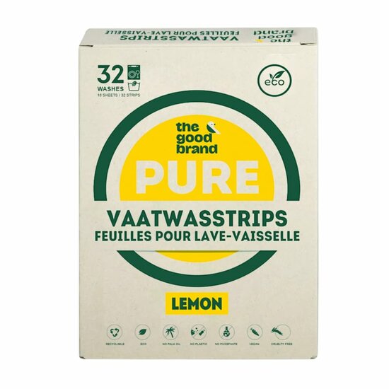 Eco afwasstrips Lemon van The Good Brand, ecologisch afwasmiddel bij GreenPicnic