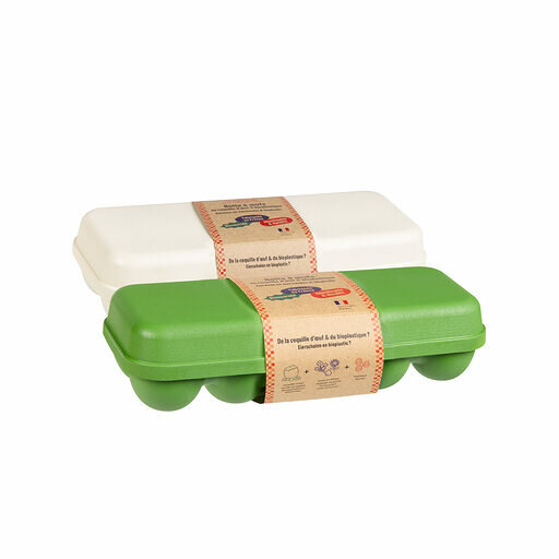 Ah Table! eierdoos van bioplastic in groen of wit bij Greenpicnic