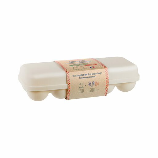 Witte herbruikbare eierdoos van natuurlijk bio plastic