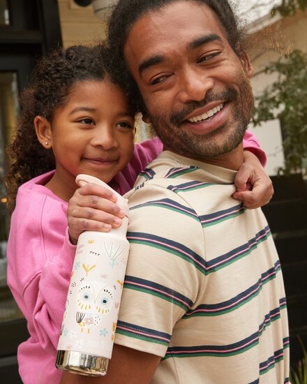 Kid Kanteen insulated bottle, dubbelwandige rvs drinkfles met rietje