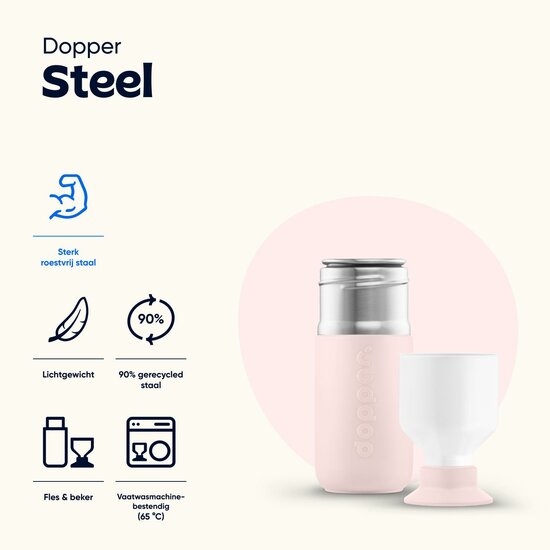 Informatie Dopper Steel 350ml Soft Pink