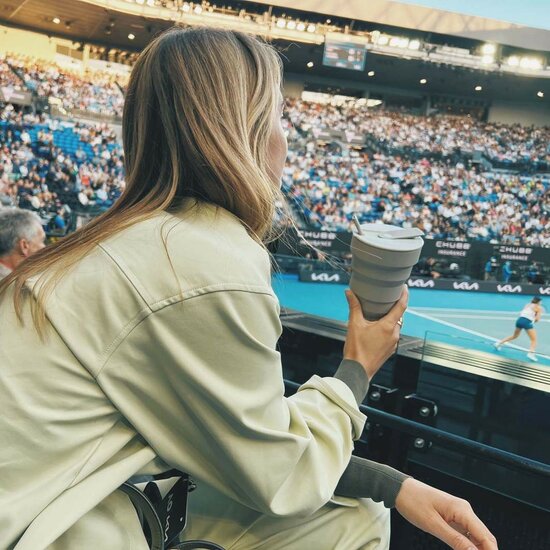 Hunu Collapsible Silicone Cup 475ml Warm Grey