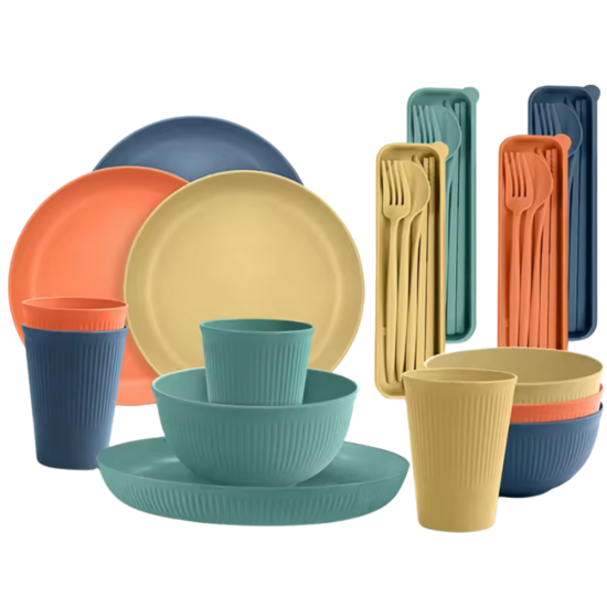 GreenGoose camping servies set in diverse kleuren