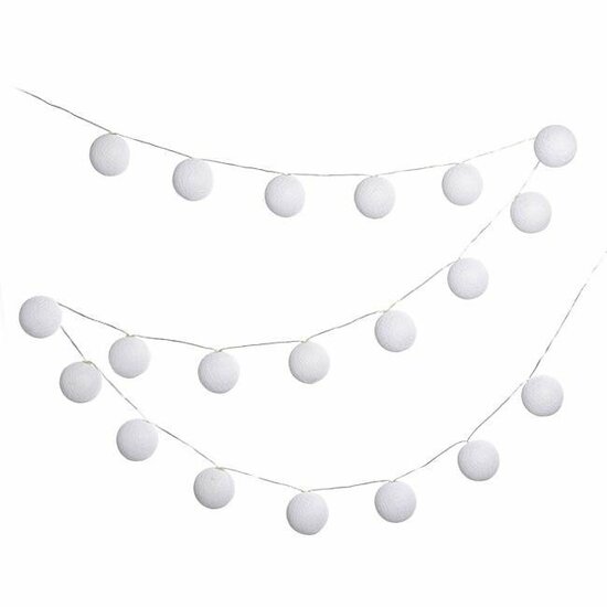 Cotton Ball Lights Outdoor Blanco, witte lichtbollen slinger Greenpicnic