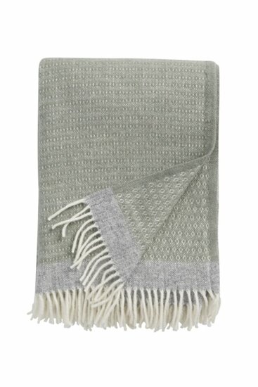 Klippan Harald Plane Green/Grey deken van Ecowol Greenpicnic