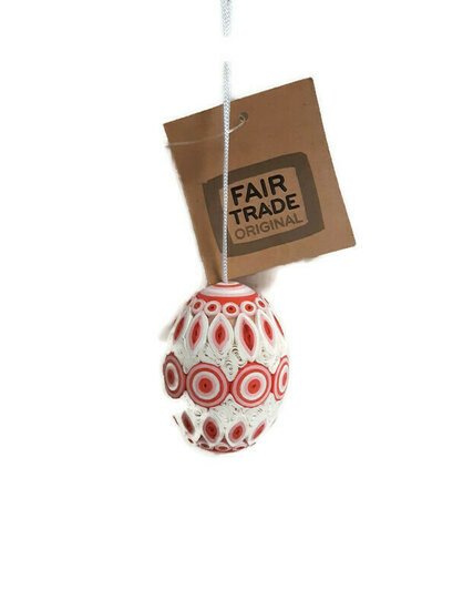 FairForward filigraan paasei van papier, GreenPicnic eerlijke paasversiering