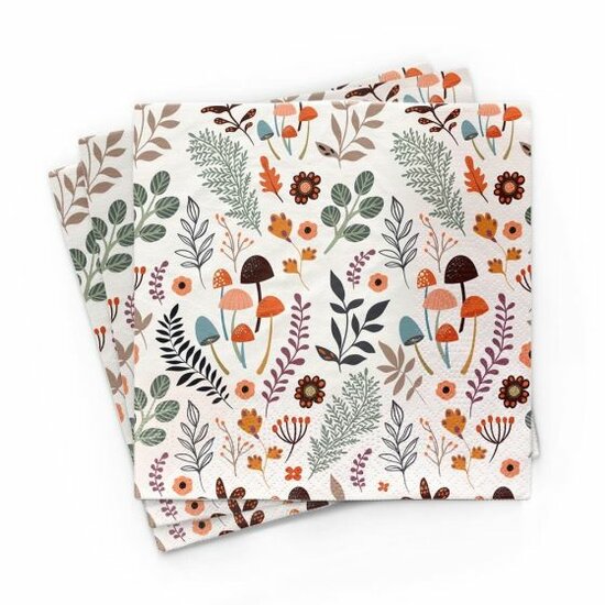 BambooNapkin Mushrooms bamboevezel servetten - GreenPicnic