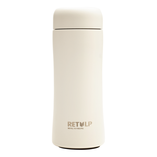Retulp Tumbler wit, RVS drinkbeker met theezeefje
