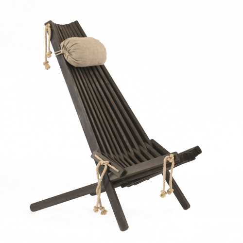 GreenPicnic ecochair zwart grenen met kussen