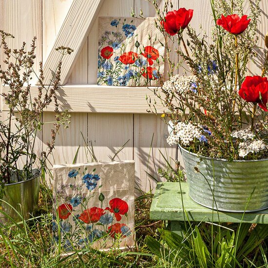 Eco Line Wild Poppies Napkins, kleine servet met klaproos print