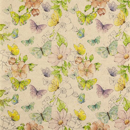 Eco Napkins Colourful Butterflies
