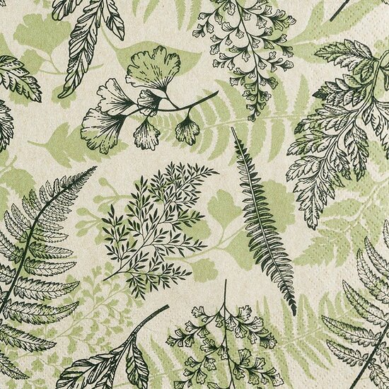 Duurzame wegwerp servetten met groene bladeren print