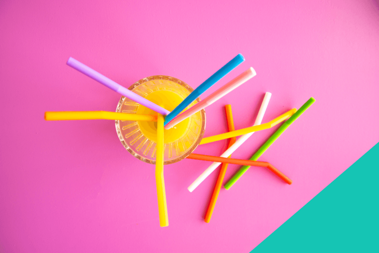 GreenPicnic - herbruikbare silicone rietjes set van 6 van Dotz