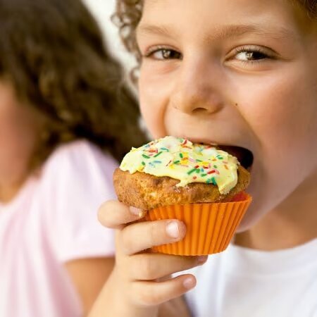 Muffin gebakken in siliconen muffinvorm Lekue